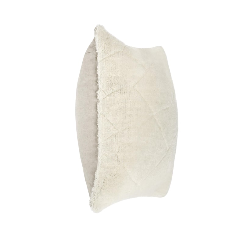 Villa by Classic Home Mercer 22" Wool Blend Fabric Ivory Throw Pillow