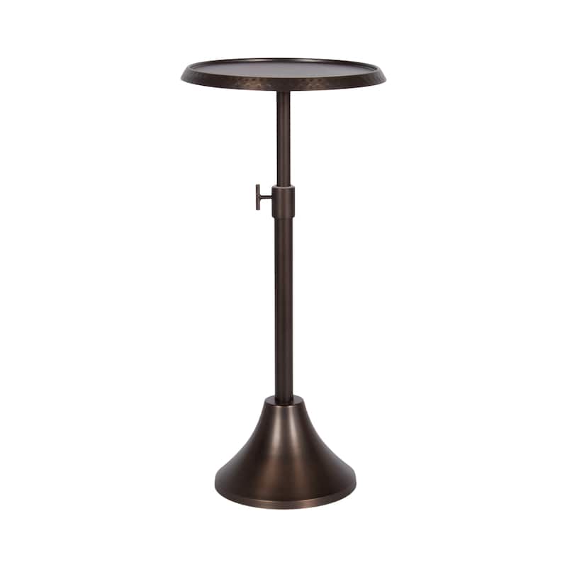 Kate and Laurel Sanzo Adjustable Metal Drink Table - 11x11x30 - Bronze