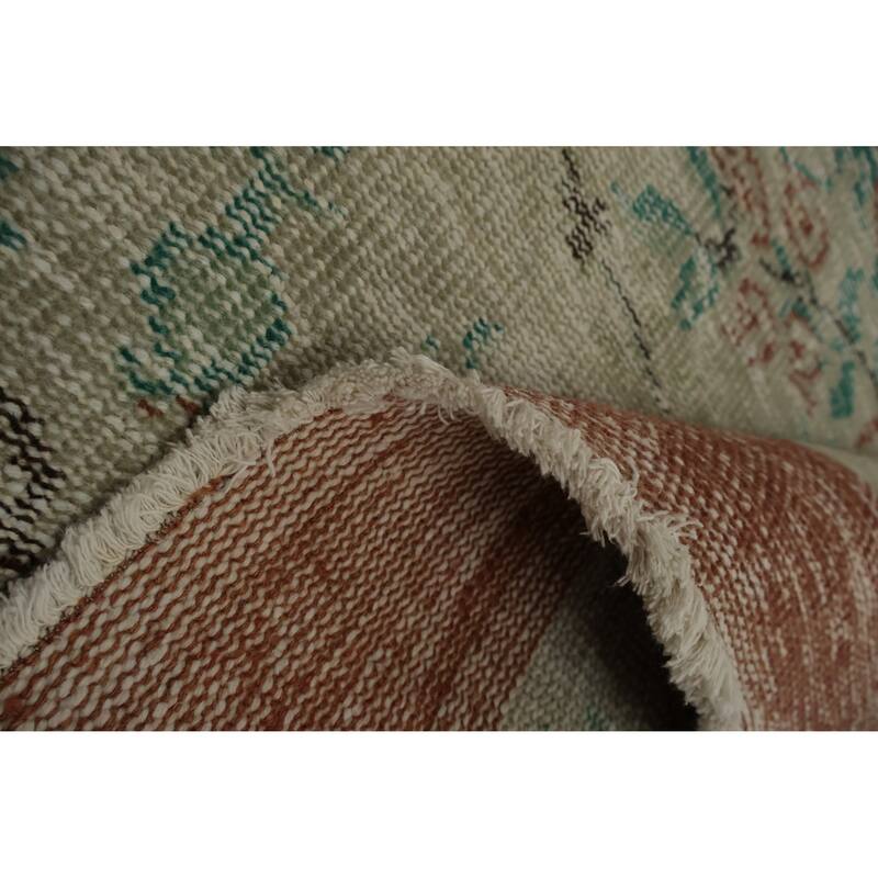 Hand Knotted Oriental 100% Wool Carpet Transitional Floral Beige & Ivories Anatolian Area Rug - 9' 2'' X 5' 7''