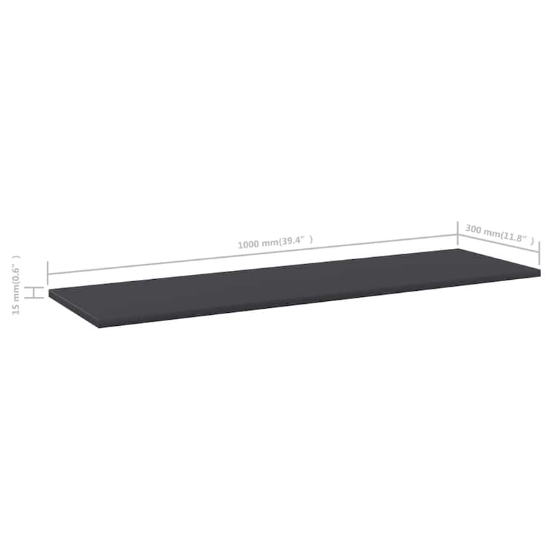 vidaXL Bookshelf Boards 8 pcs Gray 39.4"x11.8"x0.6" Chipboard