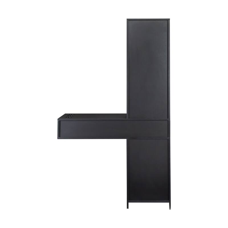 Simple Hair Desk with 2 Drawers,Multi-Layer Storage,Large Storage Space