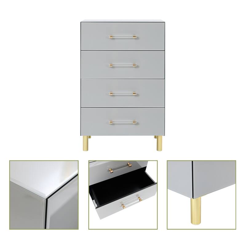 Modern Light Gray 37.3" Tall 4-Drawer Chest