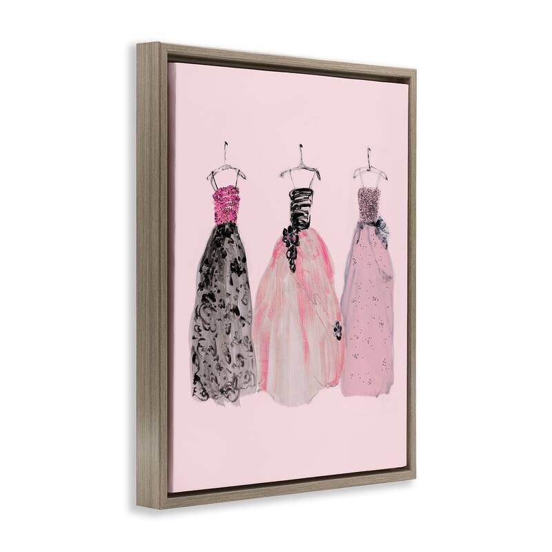 Stupell Trendy Glam Gowns Framed Floater Canvas Wall Art Design By Sally Swatland