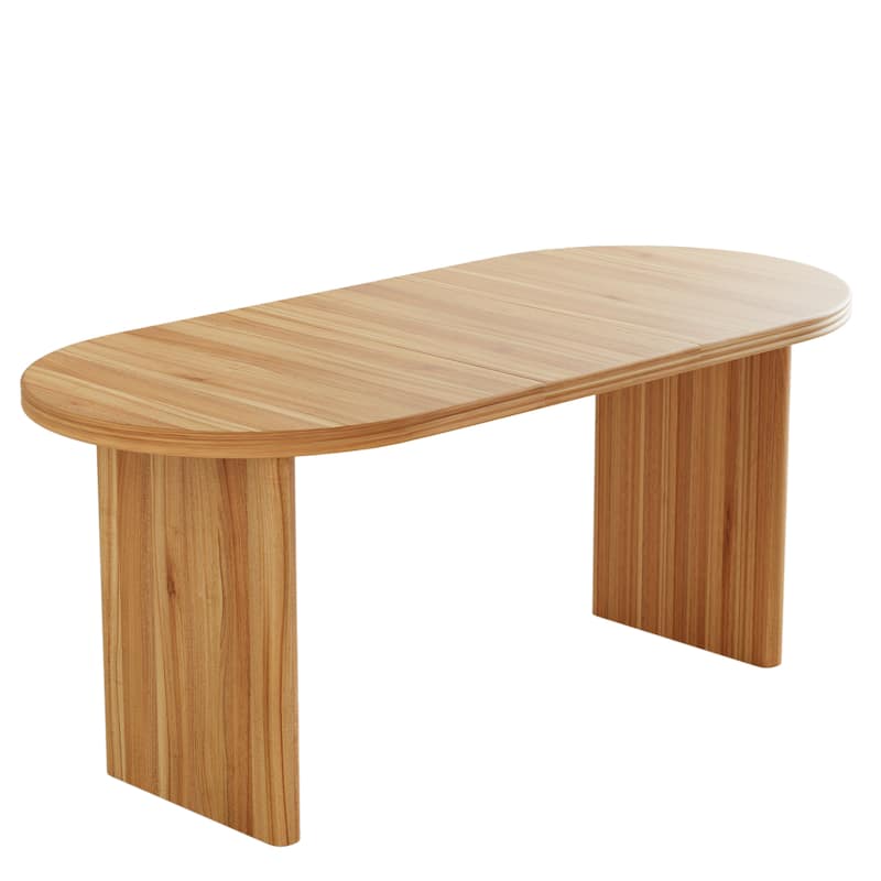 55.12" to 78.26" Modern Extendable Dining Table: Mid-Century Removable Leaf Design for Dining Room & Kitchen