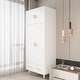 preview thumbnail 4 of 12, Density Board Pasted With Triamine Golden Copper Feet 4 Doors 2 Drawers With Clothes Rail - N/A
