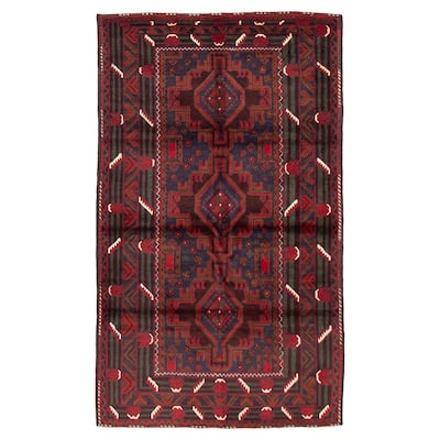 Teimani Red Rug 3'7" x 6'2" - 3'7 x 6'2