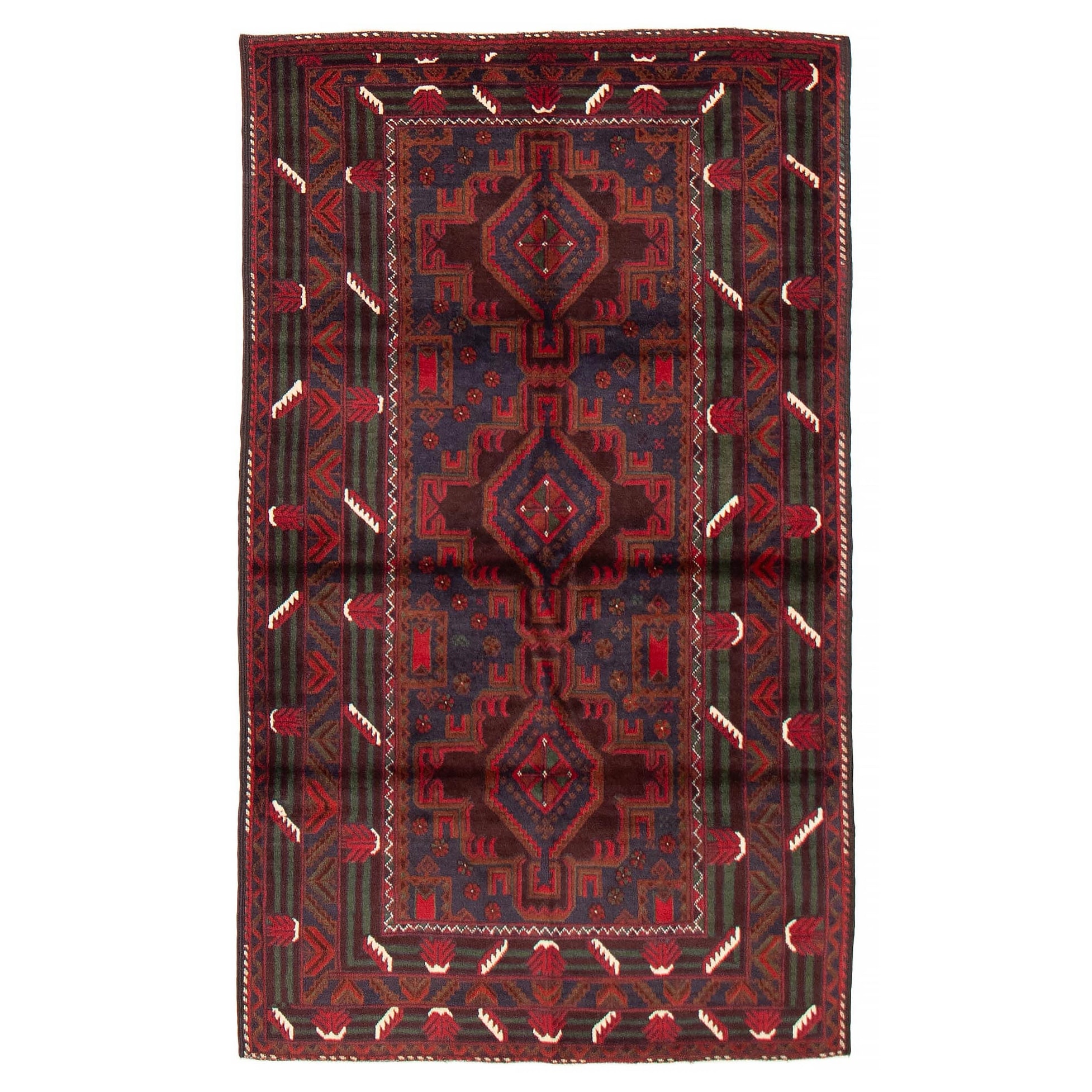 Teimani Red Rug 3'7" x 6'2" - 3'7 x 6'2