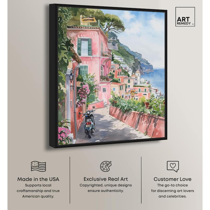 Lush Coastal Villa Canvas by Art Remedy