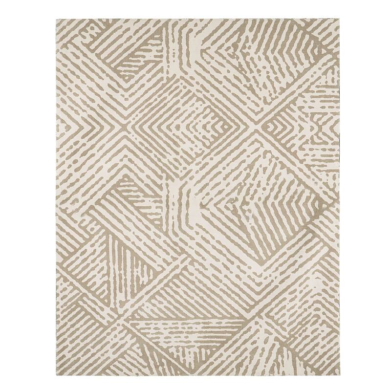 Glitzhome Modern Geometric Abstract Pattern High-Low Shag Area Rugs