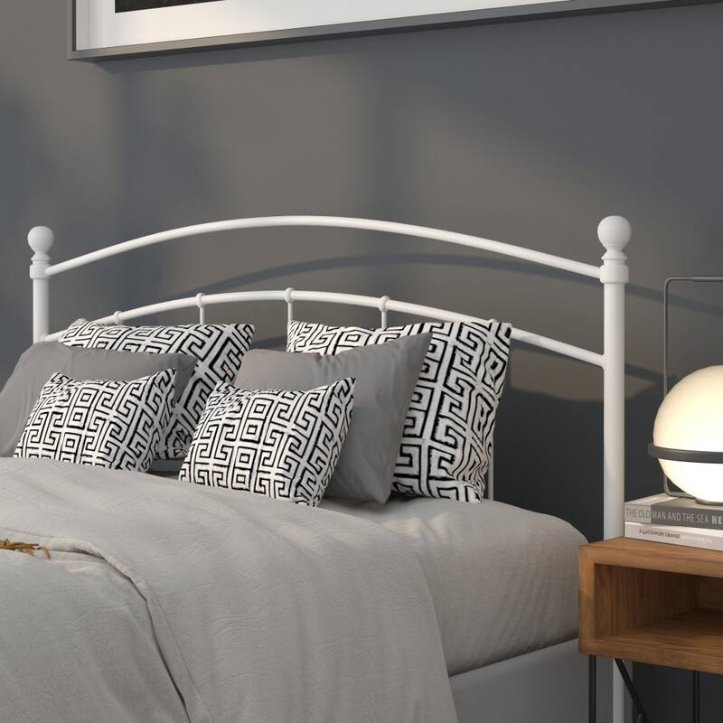 Decorative Metal Headboard - White - Queen