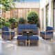 Option Brown Wicker Blue Cushion