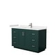 preview thumbnail 88 of 168, Miranda Single Vanity Set, Cultured Marble Top, No Mirror 54-Inch Single - Green, Nickel Trim, Carrara Cultured Marble Top