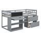 preview thumbnail 9 of 14, Twin Loft Bed with Rolling Desk, Shelf & Drawers - Solid Wood