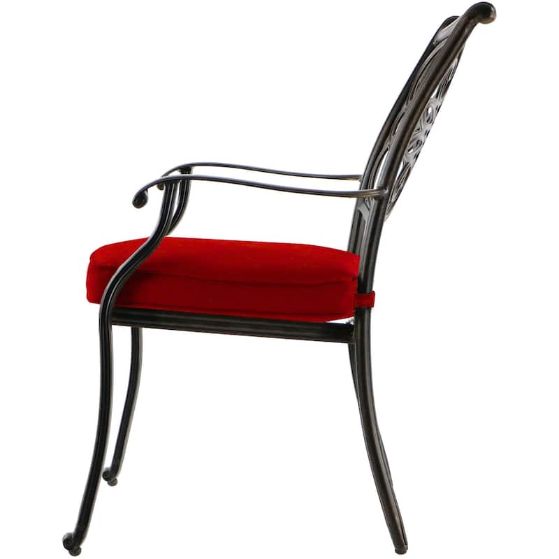 Hanover Traditions 11-Piece Dining Set in Red with Ten Stationary Dining Chairs and an Extra-Long Dining Table