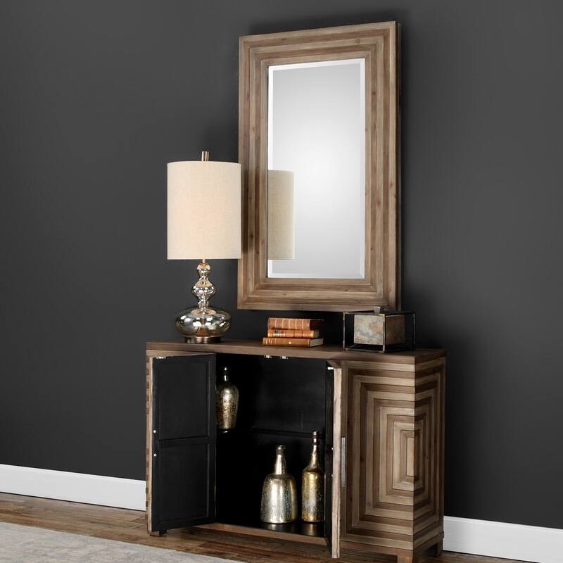 Uttermost Layton 48 1/2 Inch Wide Fir Veneer Cabinet with Two Doors by