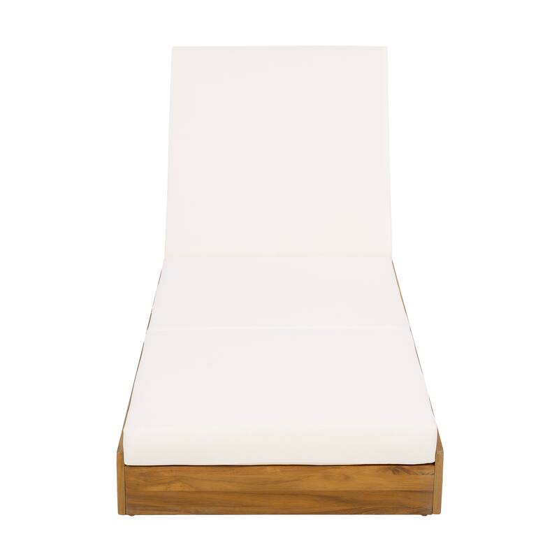 Christopher Knight Home- Cassian Patio Acacia Wood Chaise Lounge Set