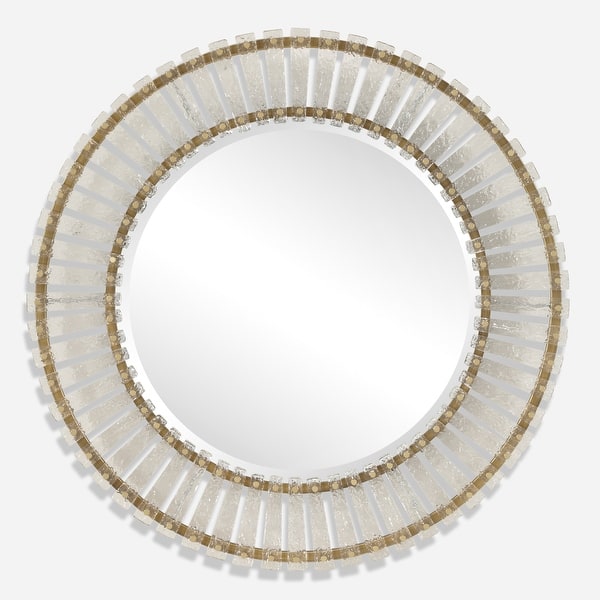 slide 2 of 5, Uttermost 09997 Denali 40-1/2" Diameter Circular Framed Bathroom Gold
