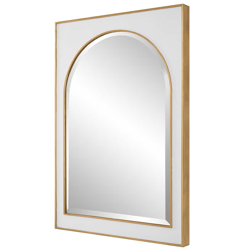 Uttermost Crisanta Gloss White Arch Mirror - 25 W X 37.5 H X 2 D (in)