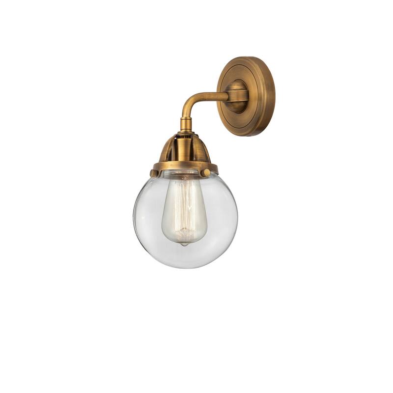 Innovations Lighting 288-1W-10-6 Beacon Sconce Beacon 10" Tall Wall - Brushed Brass / Clear