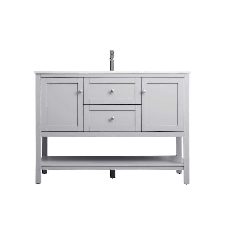 Elegant Lighting VF22248 Heath 48" Free Standing Single Basin Vanity - Grey