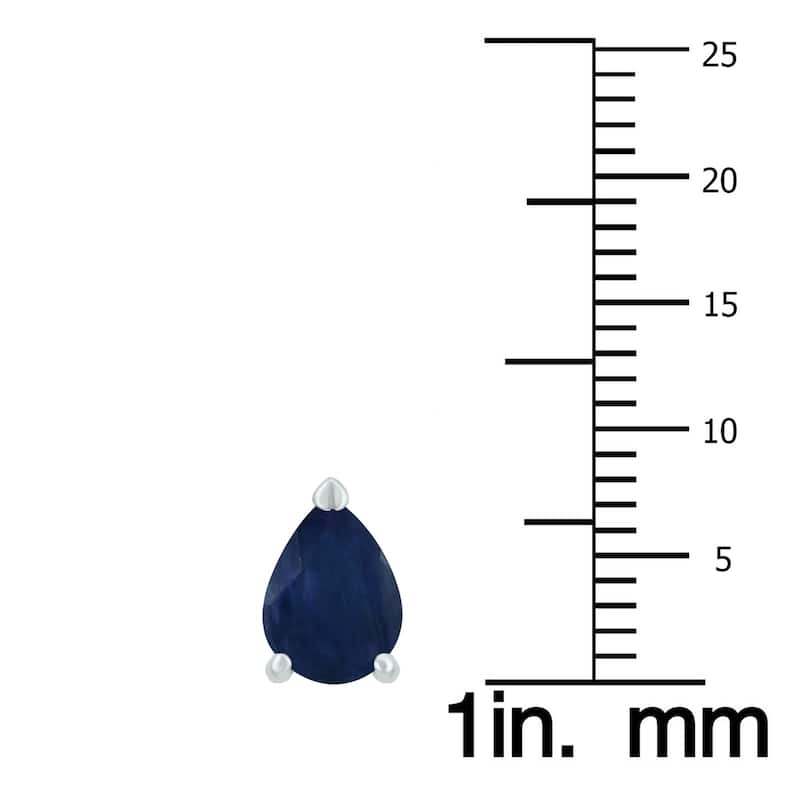 Marquee 14K White Gold 5x3MM Pear Sapphire Earrings