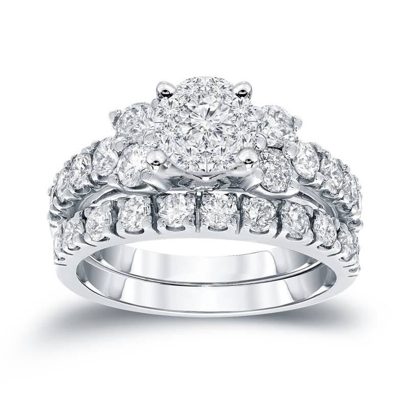 Auriya 14k Gold 1 1/4ctw Classic Diamond Engagement Ring Set 14k Gold