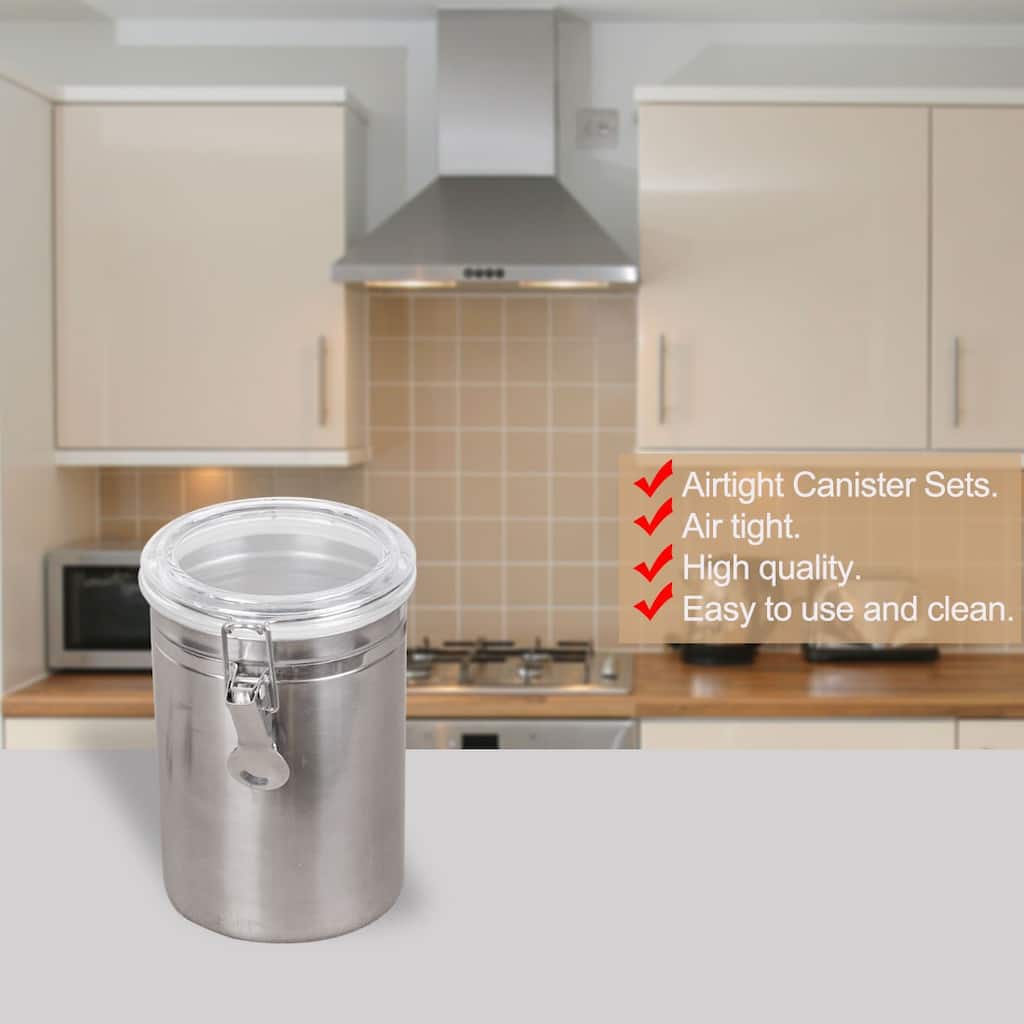 Stainless Steel Airtight Canister Kitchen Counter Food Container Storage 70oz - Silver