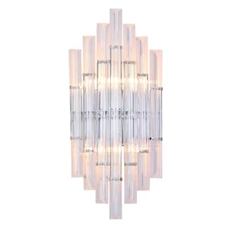 2-Light Chrome Metal Wall Sconce With Clear Rods