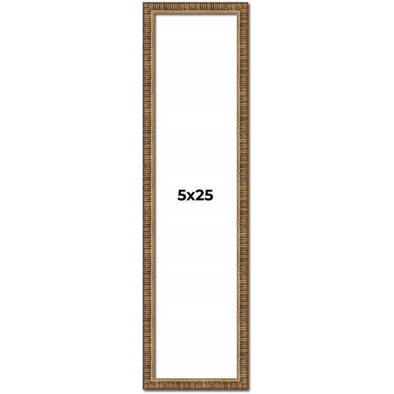 5x25 Frame Gold Solid Wood Picture Frame - Complete Modern Photo Frame