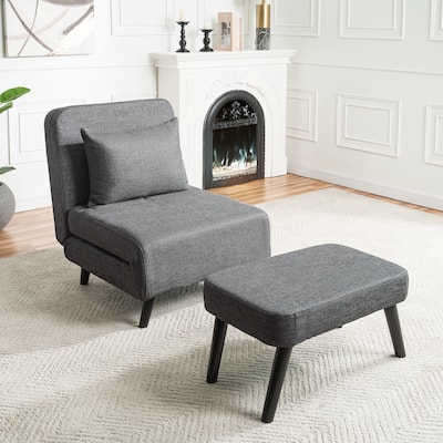 3 in 1 Foldable Chaise Lounge with Adjustable Backrest, Footrest & Detachable Pillow