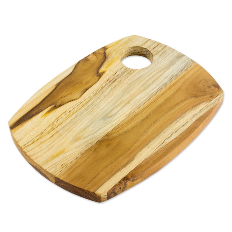 Novica Handmade Presentation Teak Wood Carving Board