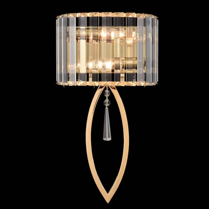 Destin Modern Brass Wall Sconce 2-Light Crystal Wall Sconce - Brass