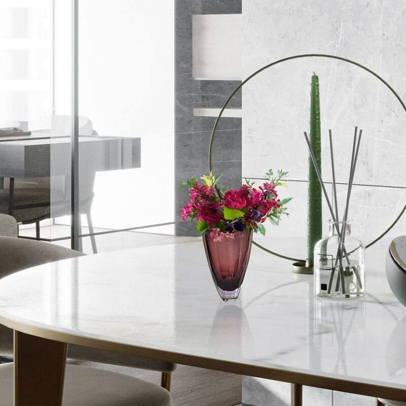 Fancy Minimalist Heavy Glass Vase in Plum