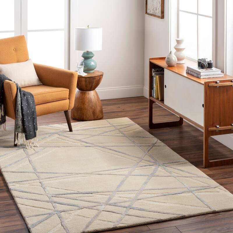 Jaydan Modern & Contemporary Area Rug - 5' x 7' 6" - Gray/Beige