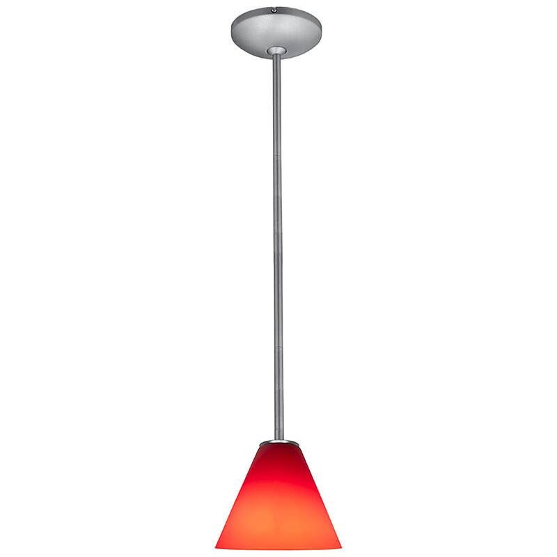 Access Lighting Martini 1 Light LED Pendant - 7" Wide with Red Glass
