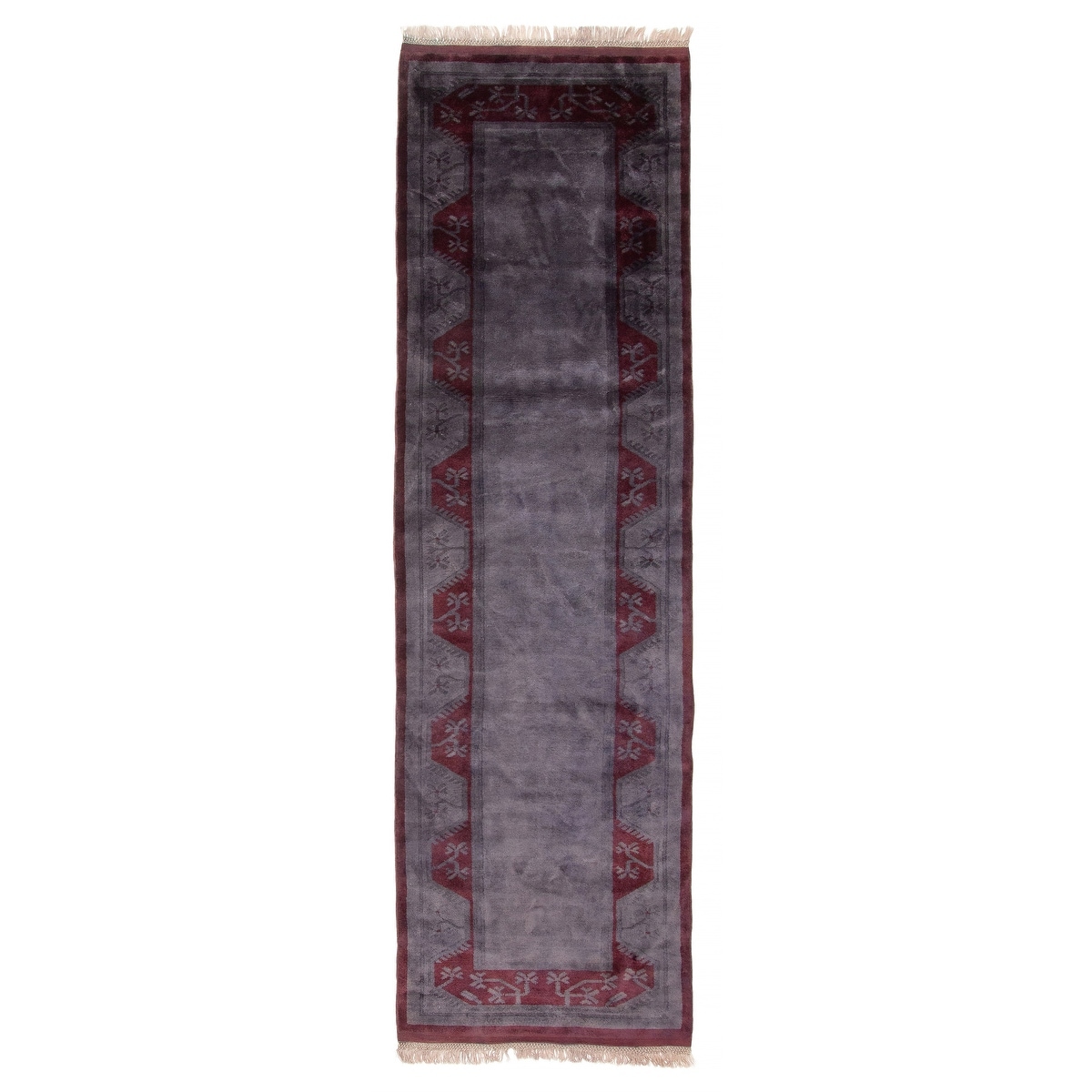ECARPETGALLERY Hand-knotted Color Transition Grey Wool Rug - 2'9 x 9'5