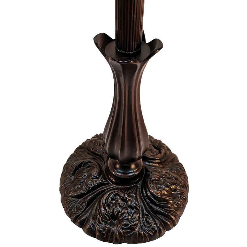 Tiffany Style Floor Lamp Arched 62" Tall Stained Glass White Mahogany Bedroom Living Room Reading Gift Amora Lighting
