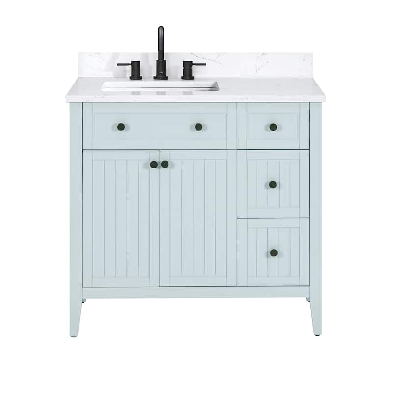 Avanity LAYLA-VS37-E Layla 36" Free Standing Single Basin Vanity Set - Ice Blue - Ice Blue