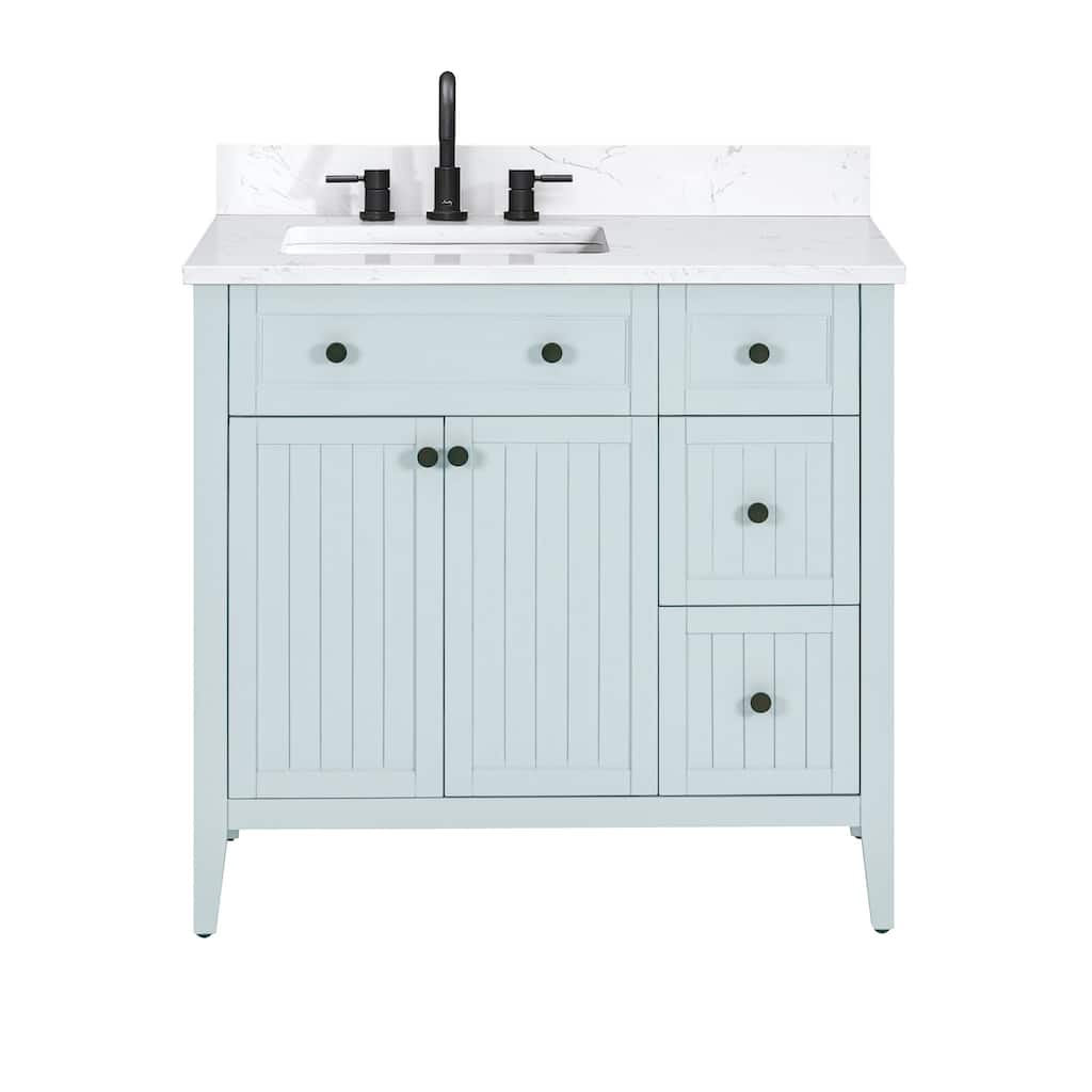 Avanity LAYLA-VS37-E Layla 36" Free Standing Single Basin Vanity Set - Ice Blue