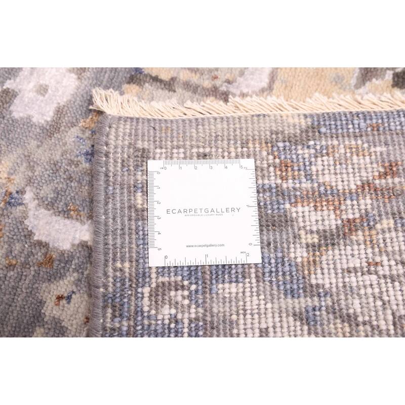 ECARPETGALLERY Hand-knotted Heritage Grey Silk, Wool Rug - 7'11 x 9'11