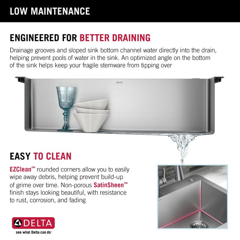 Delta 952138-T33S Marca 33" Undermount Single Basin Stainless Steel