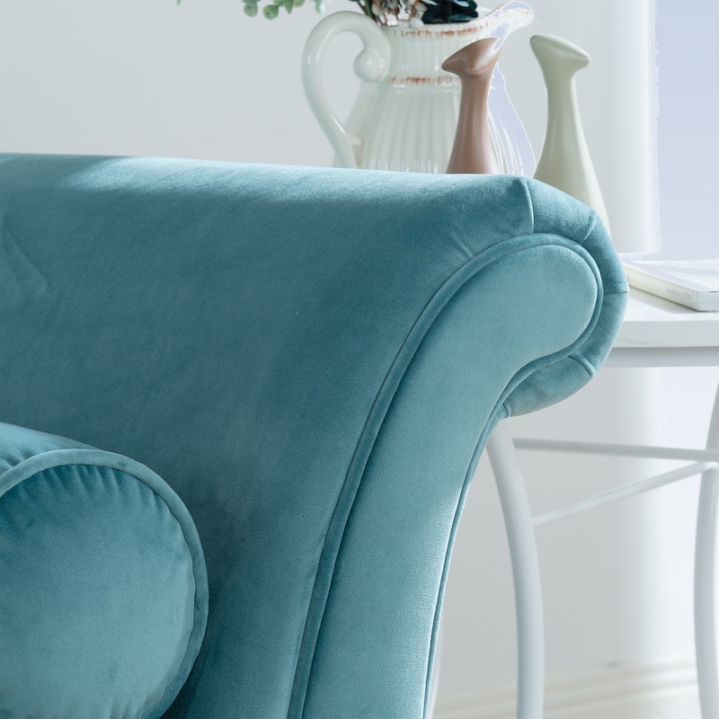 Modern Chaise Lounge with Scroll Arm For Living Room