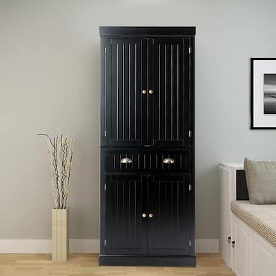 Freestanding Kitchen Pantry Cupboard Cabinet with Adjustable Shelves