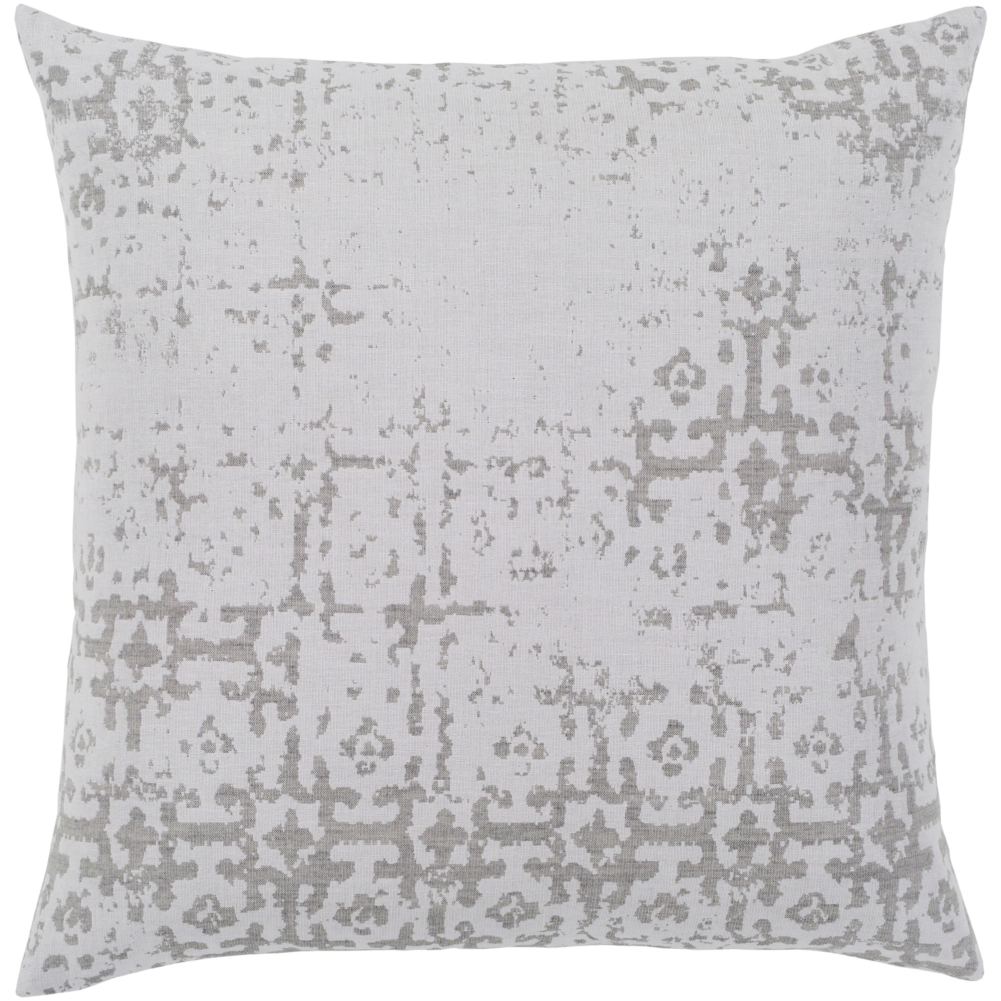 Livabliss Leopold White & Grey Poly Fill Throw Pillow (18" x 18")