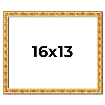 16x13 Frame Gold Real Wood Picture Frame Width 1 inches | Interior