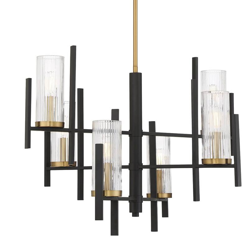Savoy House 1-1906-6 Midland 6 Light 28" Wide Chandelier - Matte Black / Warm Brass