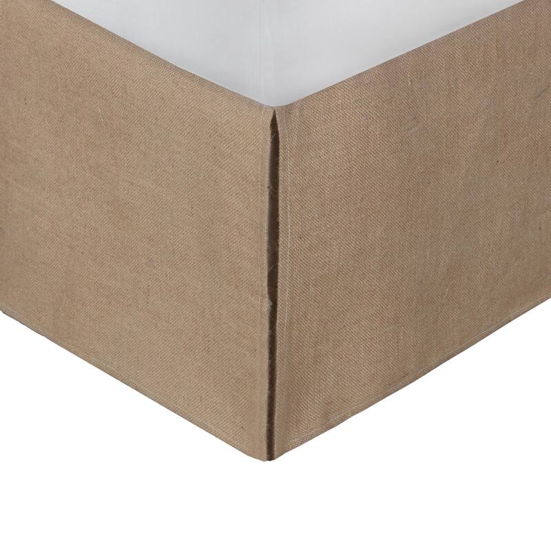Kuma Full Bed Skirt, Spilt Corners, Burlap Drop, Polyester Platform