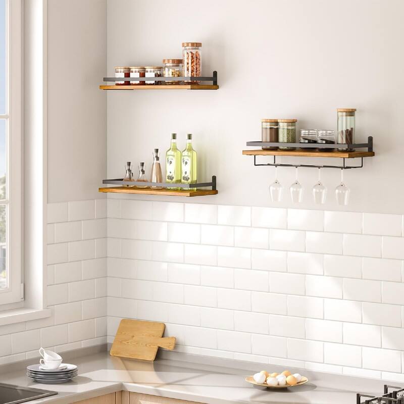 Wall Mounted Wine Rack 3 Pack - 14.6"L x 5.9"W x 4"H