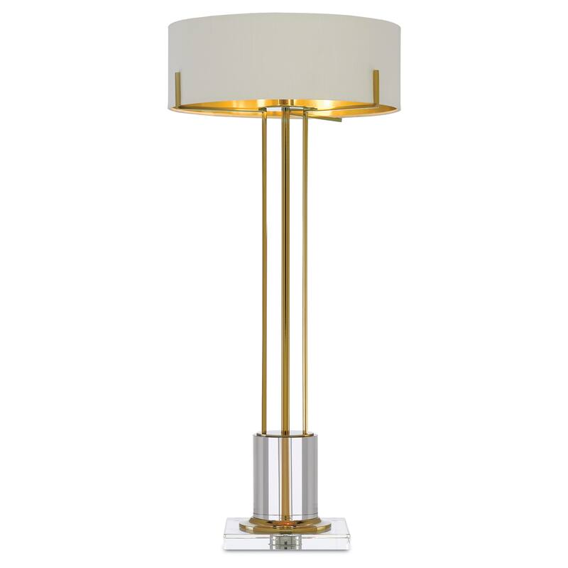 Currey & Company Winsland Brass Table Lamp - 31.5"h x 14"w x 14"d