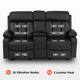 MCombo Electric Power Reclining Sofa with Heat & Massage, Faux Leather 6095/6075/6077